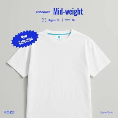 KOZE Cottonaire Midweight Premium Comfort 24S White - Kaos Polos 24S XL