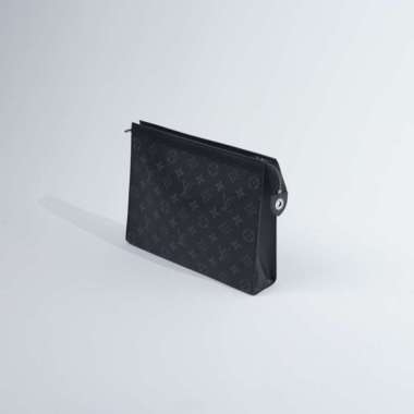 Tas LOUIS VUITTON LV ECLIPSE VOYAGE BLACK POCHETTE CLUTCH 100% ORIGINAL Size 26X20X6CM