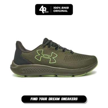 Sepatu Pria Under Armour Charged Pursuit 3 Bl Khaki (3026518-301) Original 41
