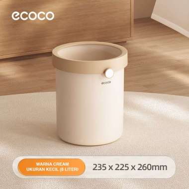 ECOCO Round Trash Can - Tempat Sampah Bulat Tong Sampah Rumah Tangga Tempat Sampah Tanpa Tutup Tempa