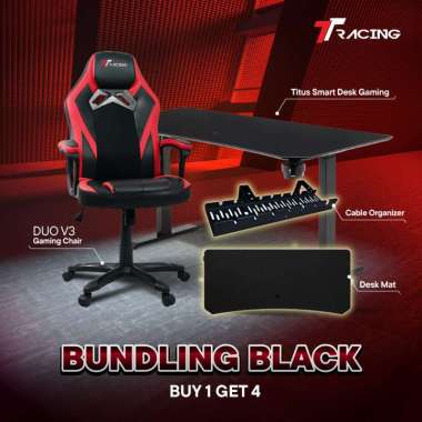 BUY 1 GET 4 - TTRacing Titus Smart Desk Gaming Table Meja Komputer Meja Gaming Onyx - Electric Syste
