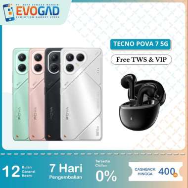 Tecno Pova 7 5G 8/128GB & 8/256GB Mediatek Dimensity 7300 | 6000mAh 45W Flash Charge | Garansi Resmi