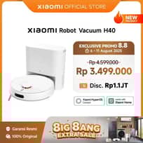 Xiaomi Robot Vacuum H40 | Daya isap kuat 10.000Pa | Desain sikat anti kusut | Pembuangan debu otomatis | 5200mAh | Kontrol Xiaomi Home