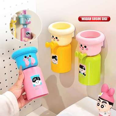 SK-C1337 Tempat Sikat Gigi Tempel Magnet Karakter Anak Lucu / Magnetic Toothbrush Holder Set Cangkir