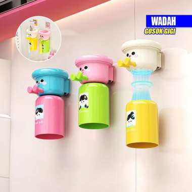 RB-C1337 Tempat Sikat Gigi Tempel Magnet Karakter Anak Lucu / Magnetic Toothbrush Holder Set Cangkir