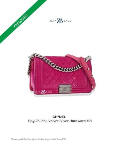Chanel Boy 25 Pink Velvet SHW 2015 #21 Pink
