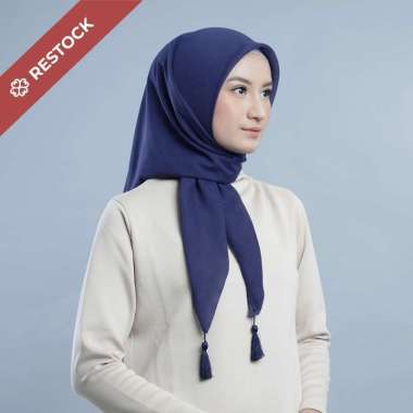 napocut Hijab - Plain Tassel - Hijab Segiempat Paris Jepang Premium Ronce Blue & Green Series 115 x 
