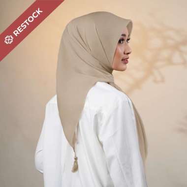napocut Hijab - Plain Tassel - Hijab Segiempat Paris Jepang Premium Ronce Brown Series 115 x 115 cm 