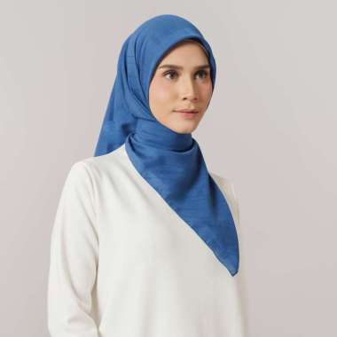 napocut Hijab - Plain Jacquard - Hijab Voal Segiempat Polos dengan Teknik Emboss 115 x 115 cm Navy P