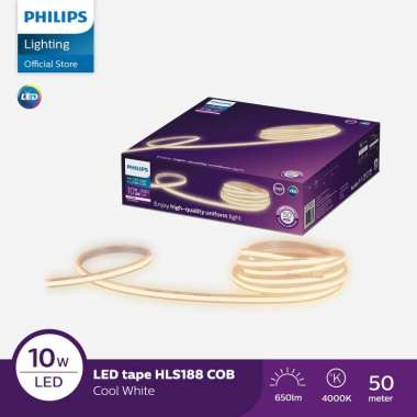 Lampu Philips LED Strip Outdoor HLS188 COB 50M 10W 4000K Semi Putih
