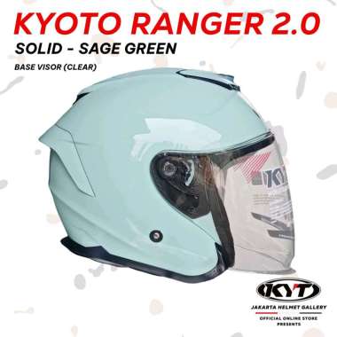 KYT KYOTO RANGER 2.0 Helm Half Face L Sage Green - Visor Clear
