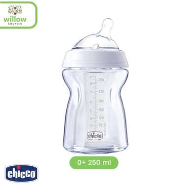 Botol Susu Bayi - Chicco Feeding Bottle Natural Feeling Vetro Glass 0M+ 250Ml