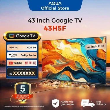AQUA Elektronik TV 43H5F - FHD HDR - Google TV - RAM 1.5GB ROM 8GB - Digital TV