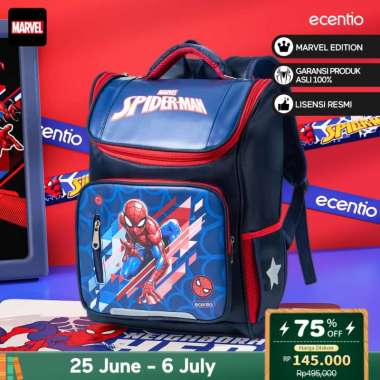 ecentio Tas Anak Sekolah Laki Laki SD Import Bahan Nilon Premium Karakter disney spider man back to 