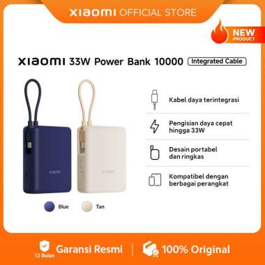 Xiaomi 33W Power Bank 10000mAh (Integrated Cable) | Kabel daya terintegrasi | Pengisian daya cepat h