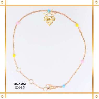 GELANG RANTAI WANITA TERBARU EMAS ASLI MODEL JEDAR WARNA WARNI KEKINIAN EMAS MUDA KADAR 6K (300) & 8