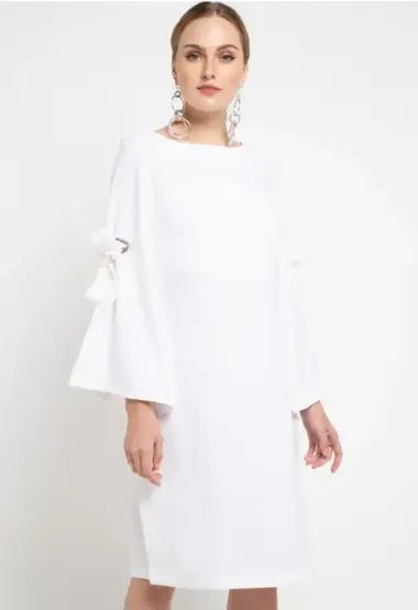 Dress Wanita A line Ruffle Dress D8384