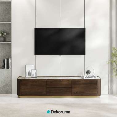 Dekoruma Tenzo OSWALD Meja TV Modern Minimalis / Rak TV MDF / Kabinet Lemari TV Ruang Tamu - Walnut