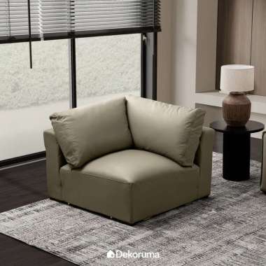 Dekoruma Tenzo WEGNER Sofa Sudut 1 Seater Genuine Leather / Sofa Kulit Minimalis Ruang Tamu - Taupe