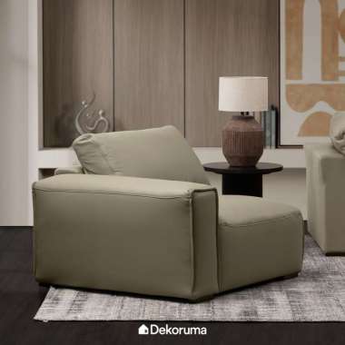 Dekoruma Tenzo WEGNER Sofa 1 Seater Lengan Kanan Genuine Leather / Sofa Kulit Asli - Taupe