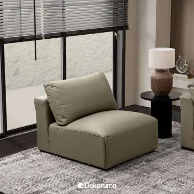 Dekoruma Tenzo WEGNER Sofa 1 Seater Tengah Genuine Leather / Sofa Kulit Asli - Taupe