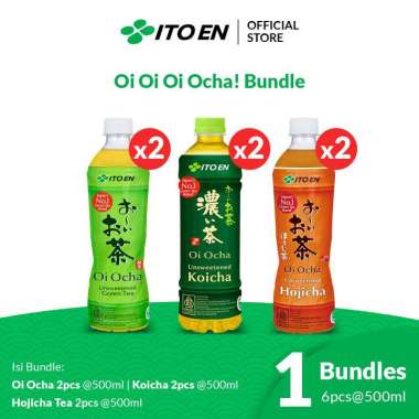 Ito En Paket Oi Oi Oi Ocha - Oi Ocha 500ml 2 pcs, Hojicha 500ml 2 pcs, Koicha 500ml 2 pcs