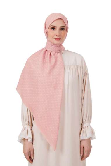 Nada Puspita - Monogrid Scarf Large Coral Pink