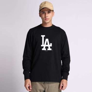 New Era Men Sportswear T-shirt Tee Apac Ess Mlb Los Angeles Dodgers Kaos Pria [13334785] S Black
