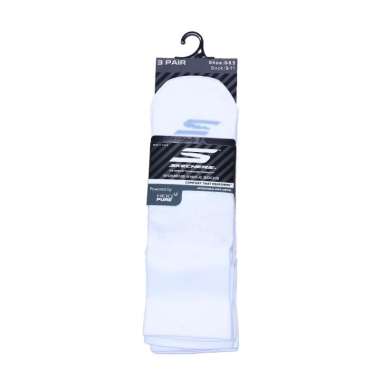 Skechers Women Low Cut Socks 3 Pairs Non Terry Kaos Kaki Wanita [SKERL600464W] - White