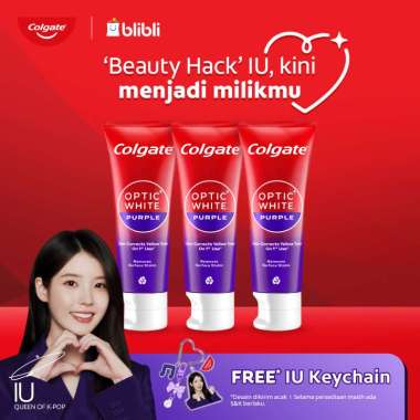 Buy 3 - Colgate Optic White Purple Toothpaste [100 g] + FREE IU Keychain
