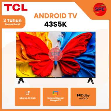 ANDROID TV TCL UKURAN 43 INCH 43S5K GOOGLE TV QLED FHD GARANSI RESMI (MEDAN)