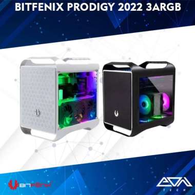 BITFENIX PRODIGY 2022 3ARGB PC Gaming Case Casing M-ATX Tempered Glass Packing Kayu black