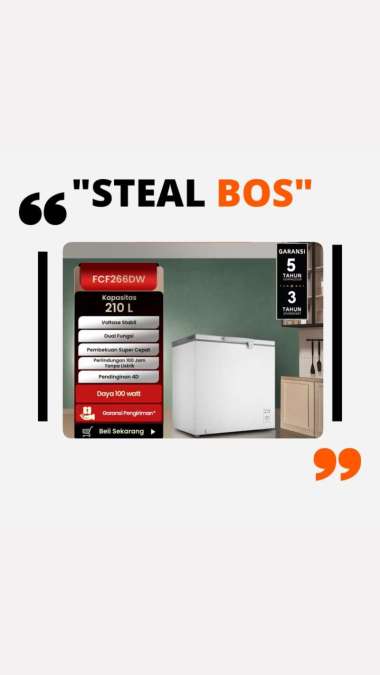 Freezer changhong FCF 266 DW chest freezer changhong 210 Liter garansi resmi freezer box changhong 2