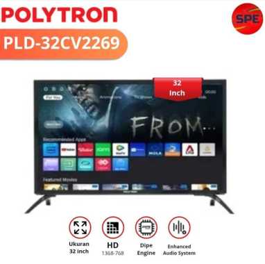 LED TV 32 INCH POLYTRON PLD-32CV2269 LED SMART DIGITAL TV ( GARANSI RESMI MEDAN)
