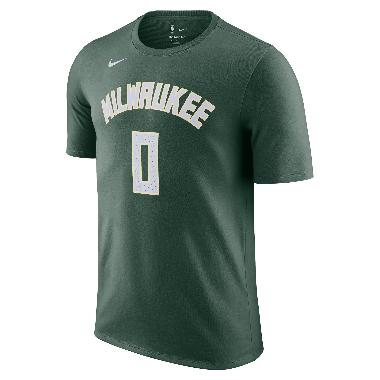 NIKE Men Basketball Damian Lillard Milwaukee Bucks NBA T-shirt Kaos Basket Pria [DR6385-333] L Fir/L