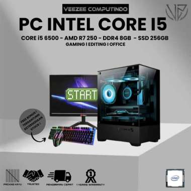 PC rakitan intel core i5 6500 H110 ssd 256gb ram 8gb ddr4 Office VGA AMD R7 250 CPU - STD SERI A