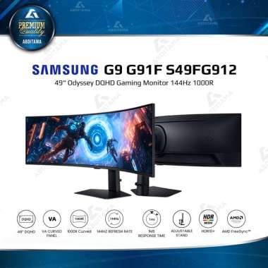 Monitor LED Ultrawide Samsung 49" Odyssey G9 G91F S49FG912 DQHD 144Hz Gaming Monitor 49" 5120x1440 1