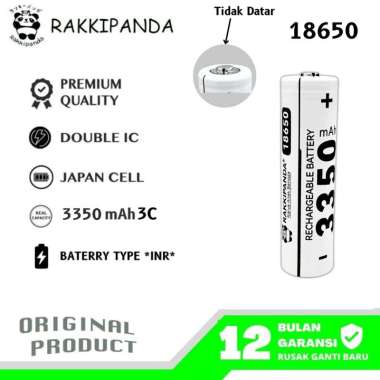 RakkiPanda - Baterai Cas 18650 Super Lithium Button Top 3350mAh