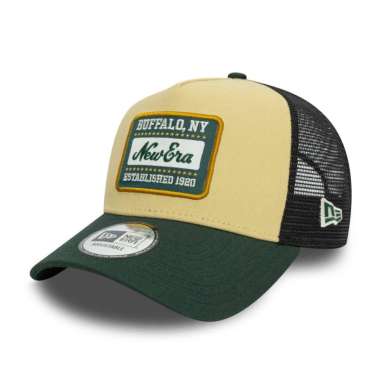 New Era Men Sportswear Cap Patch Cotton Canvas Trucker Topi Pria [60603672] Vegas Gold/ Black