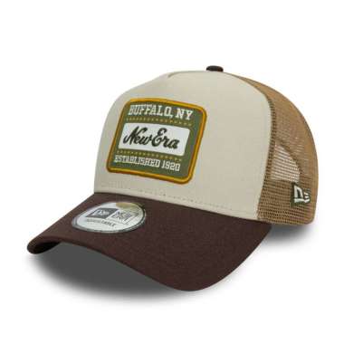 New Era Men Sportswear Cap Patch Cotton Canvas Trucker Topi Pria [60603674] Stone/ Khaki