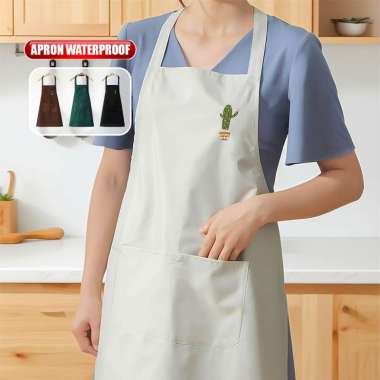 SK-C1353 Celemek Masak Karakter Anti Air Saku Handphone Apron Dapur Chef Barista Tebal / Apron Water