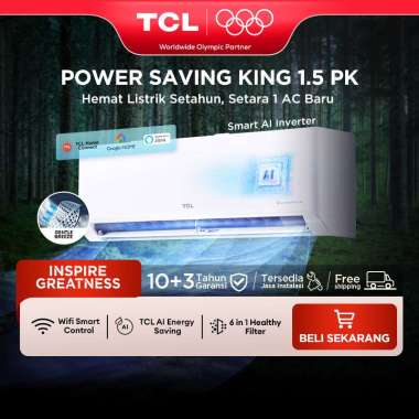 TCL AC AI Inverter Pro Wi-Fi 1.5 PK - Power Saving - Smart Home Control - Gentle Cool - Healthy Filt