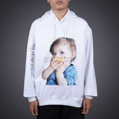 ADLV BABY FACE PEAR - EATING WHITE HOODIE 01