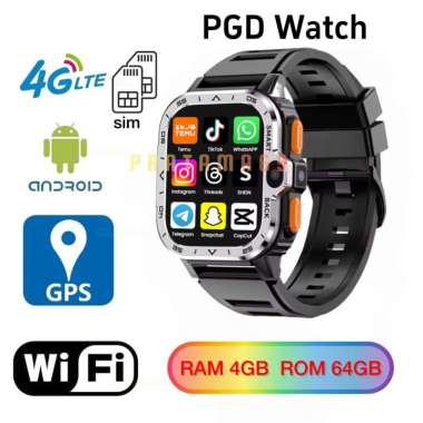 Smartwatch 4G Phone Simcard Android Dual Camera Wifi GPS 64GB - Jam Tangan HP