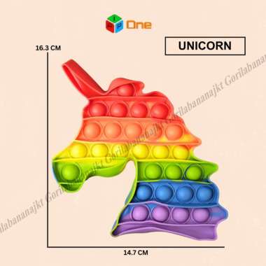 Mainan Squishy pop it Rainbow Fitget Push Pop It Unicorn