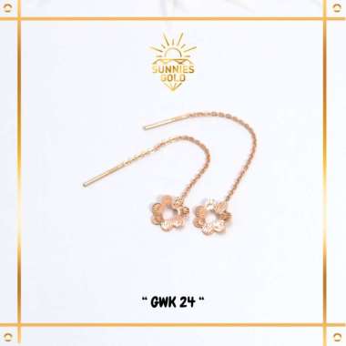 ANTING TUSUK JUNTAI MODEL TERBARU MODEL BUNGA EMAS ASLI EMAS MUDA KADAR 6K (300) & 8K (375) ANTING M