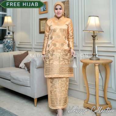 Setelan Tunik Kebaya Leyla Bahan Taffeta Bordir Mewah | Setelan Baju Kurung Melayu Pesta Kondangan E