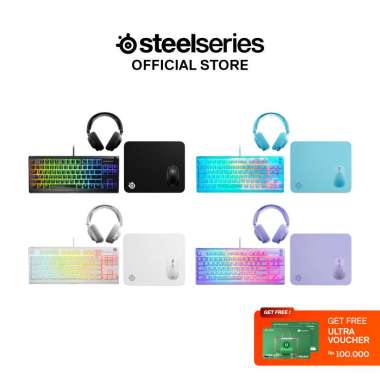 Steelseries Arctis Nova 3P/X WL+ Rival 3 Gen 2 WL + Apex 3 TKL + QcK - [Glow Up Bundle] QcK Large Bl
