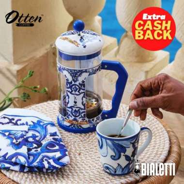 Bialetti - Coffee Press Dolce Gabbana Blu Mediterraneo - 1 L | French Press Alat Seduh Kopi Manual