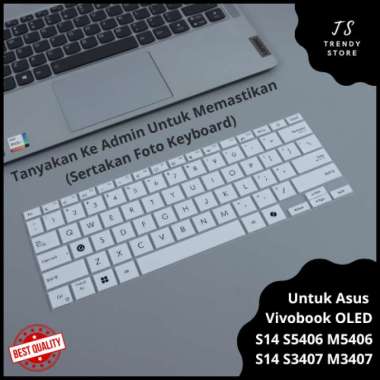Keyboard Protector Vivobook S14 S3407 S5406 M5406 OLED Pro Asus 14 Inch Intel AMD 2024 Keatas Putih